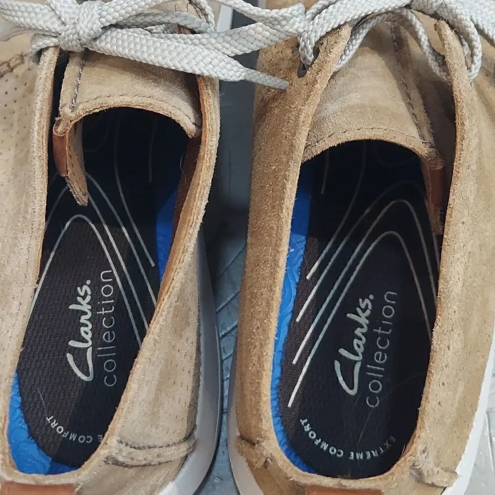 Clarks Driftway Seam Dark Sand Suede Chukka Boot Sz 10.5M